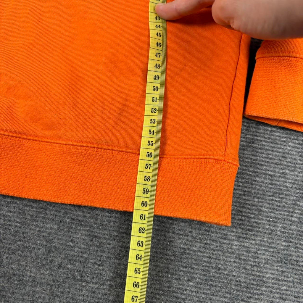 Adidas 3 Stripe Jumper Women's Small Orange White Centre Logo Sweatshirt