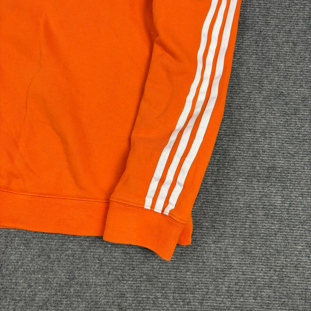 Adidas 3 Stripe Jumper Women's Small Orange White Centre Logo Sweatshirt