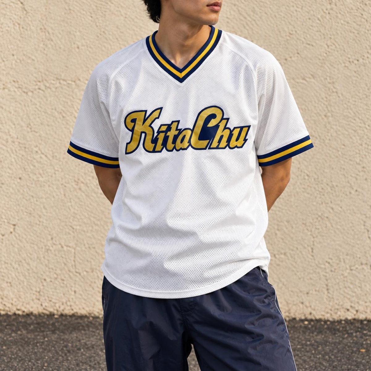 Vintage Mizuno Jersey V-neck Men's Small Japansese High School Baseball Club Mesh