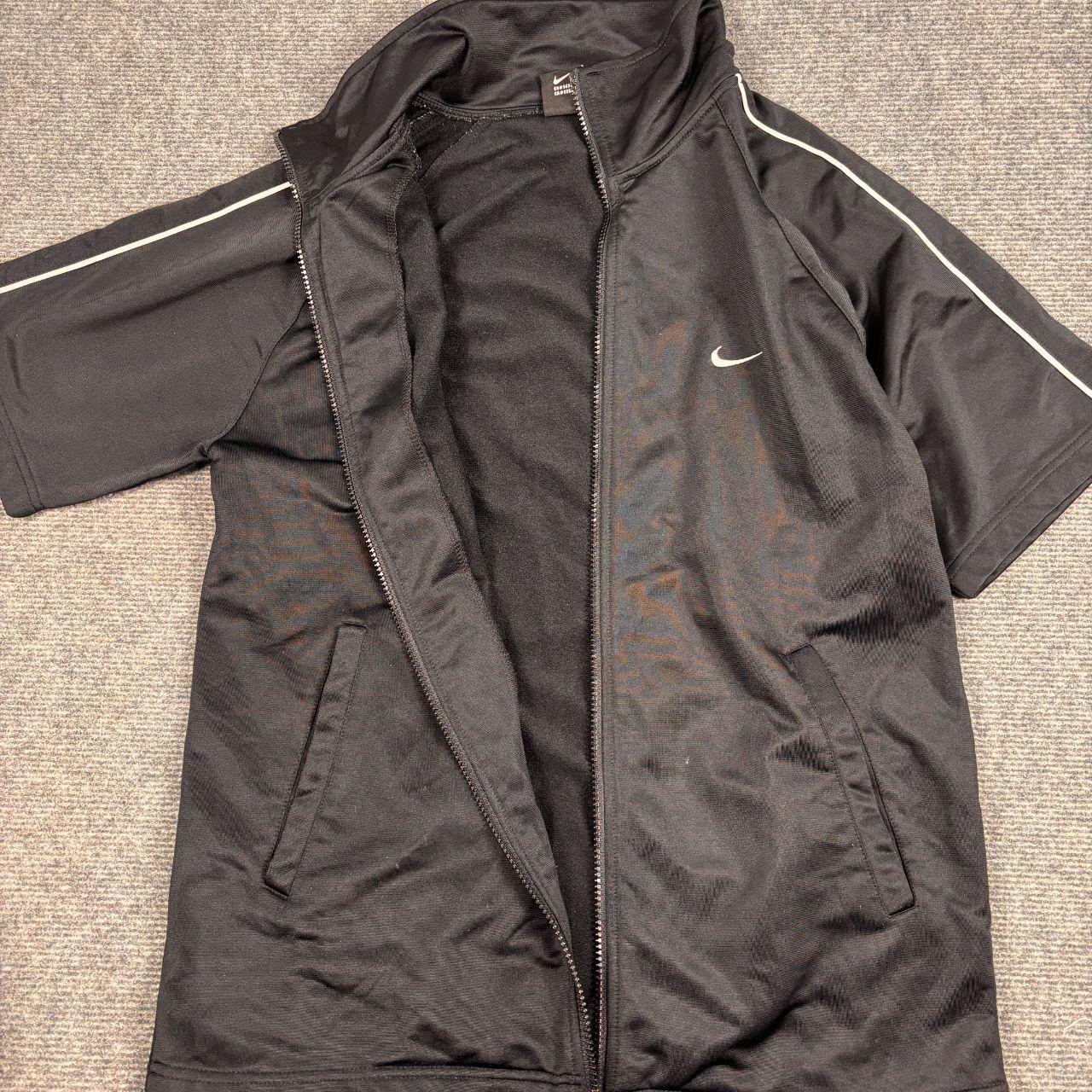 Vintage Nike Full Zip Jersey Men's Medium Black Mock Neck Top
