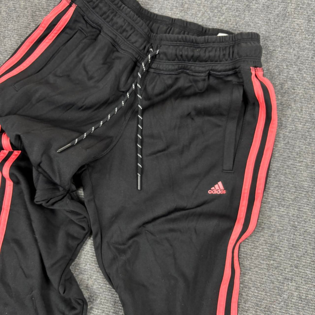 Adidas Track Pants Women's XS Black Pink 3 Stripe Joggers