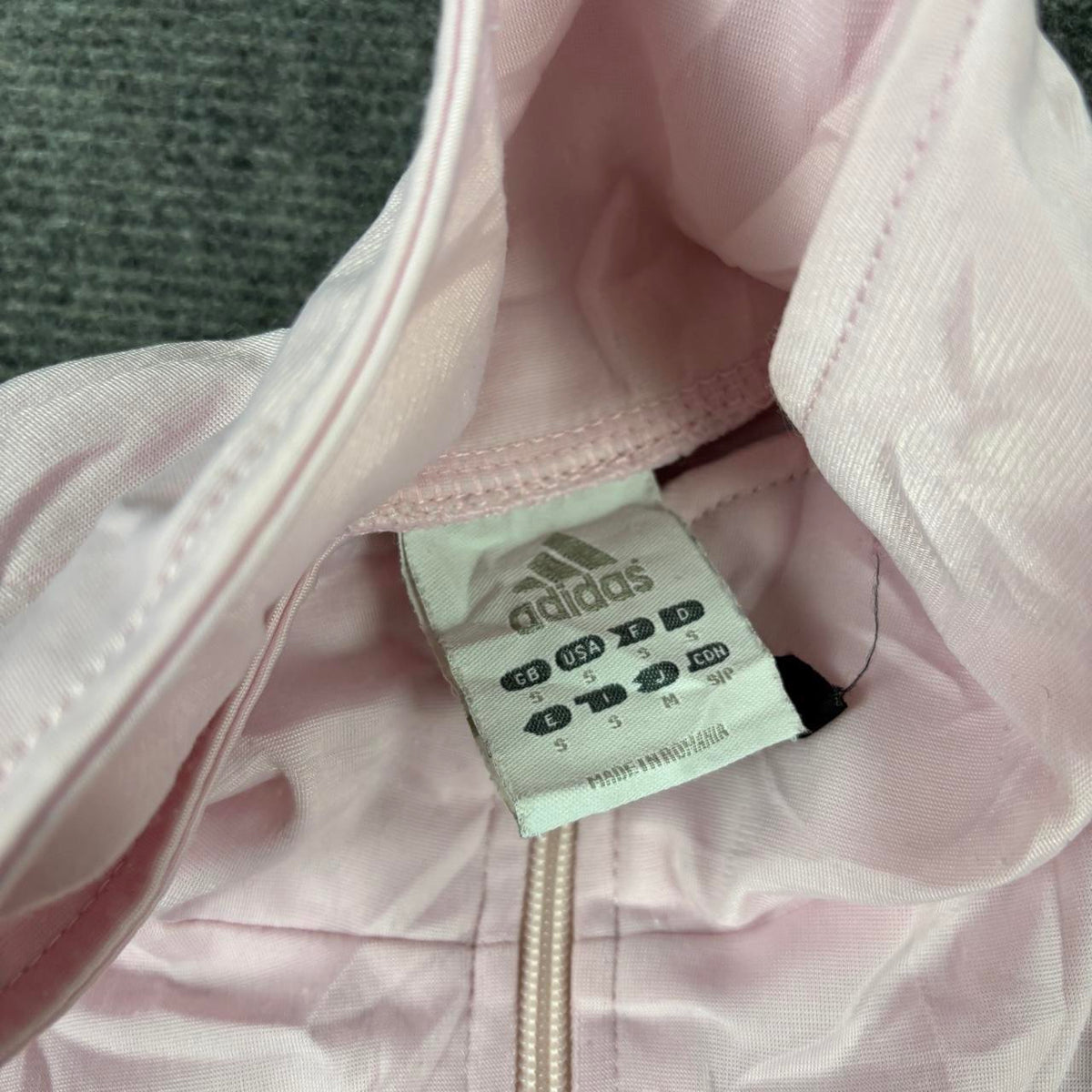 Vintage y2k Adidas Cropped Jumper Women's Small Baby Pink 3 Stripe Full Zip