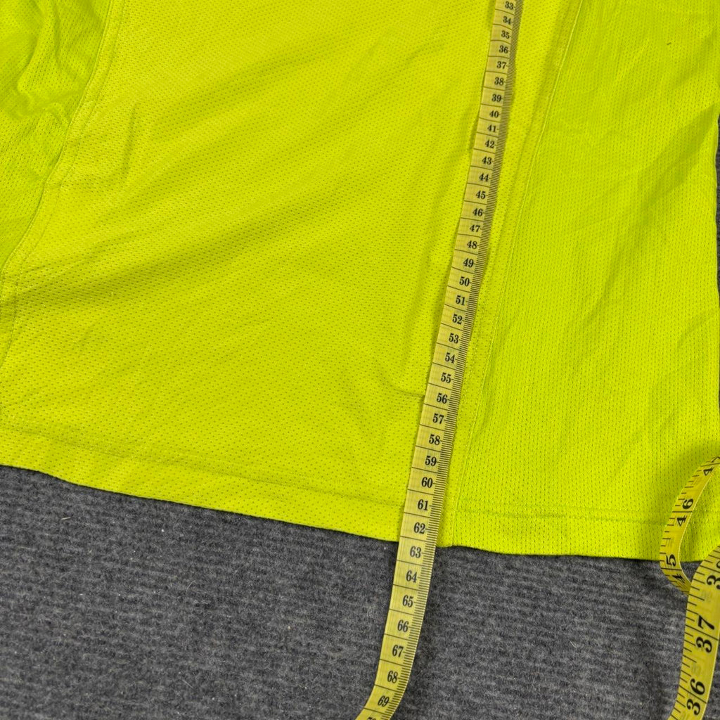 Nike Dri-Fit Mesh Activewear Top Women's XS Fluro Green Grey Japanese Stock