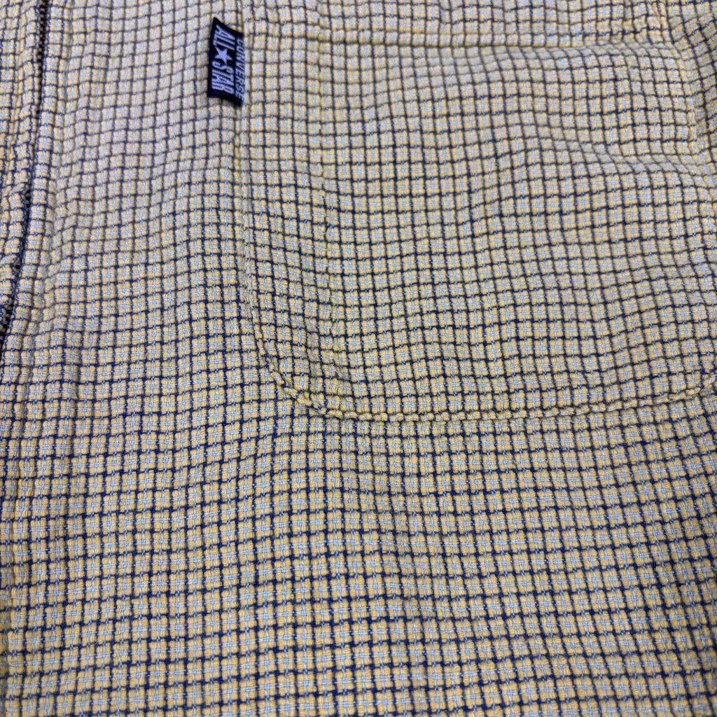Vintage Y2K Converse All Star Shirt Men's Medium Yellow Seesucker Full Zip