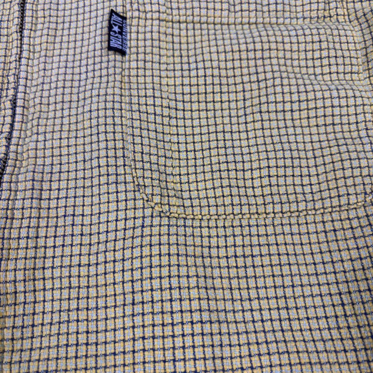 Vintage Y2K Converse All Star Shirt Men's Medium Yellow Seesucker Full Zip