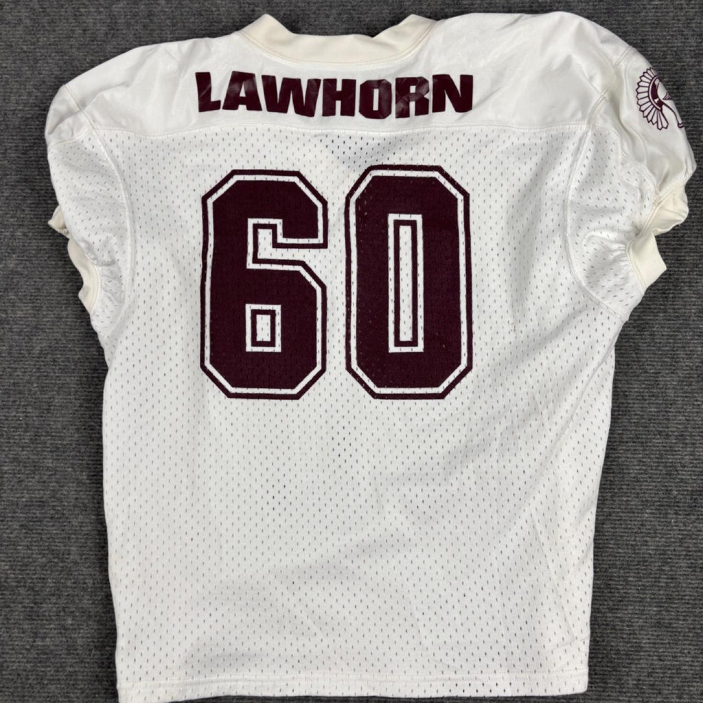 Under Armour Football V-neck Jersey Men's Medium White Maroon Mesh