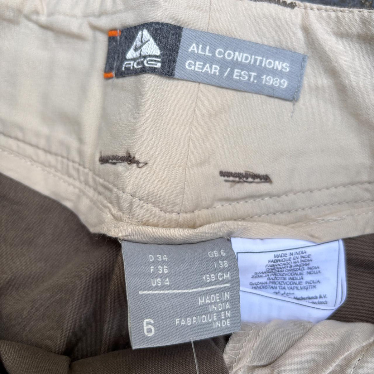 Vintage Y2K Nike ACG Pants Womens S Brown Double Knee Hiking Chinos
