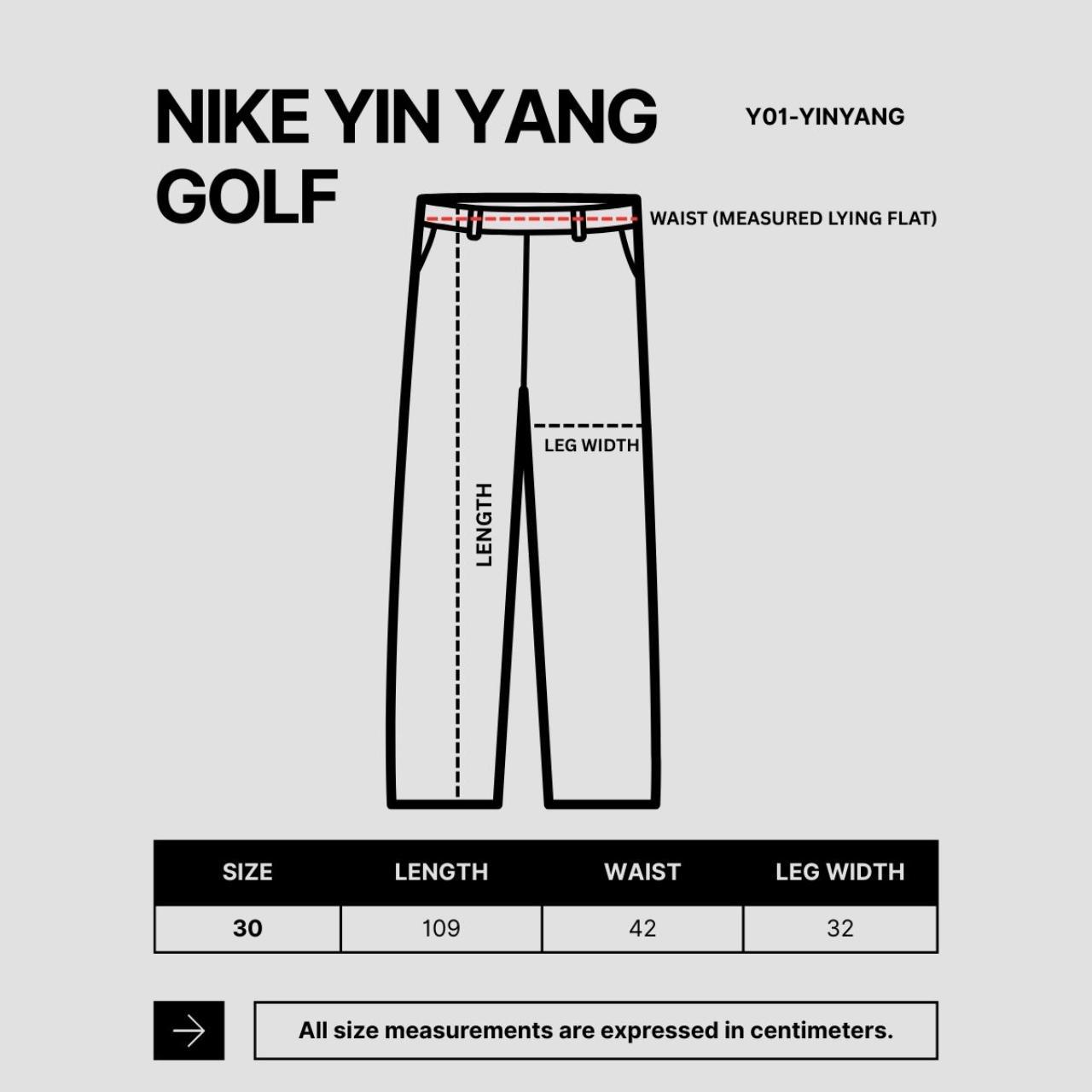 Vintage 90s Nike Golf Pants Size 30 Tiger Woods Yin Yang Logo Wide Leg NWT Deadstock