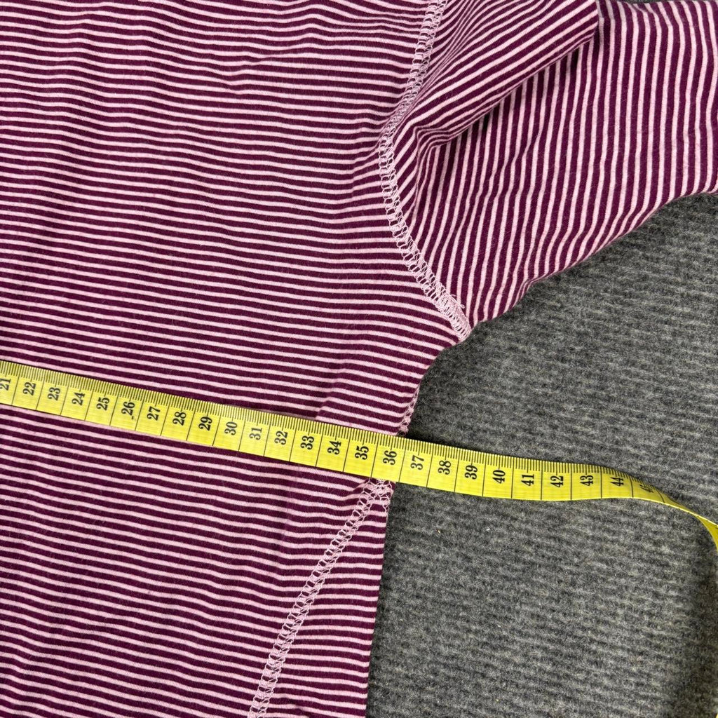 Vintage Y2K Nike Scoop Neck Top Women's Small Purple Striped Felt Logo Activewear