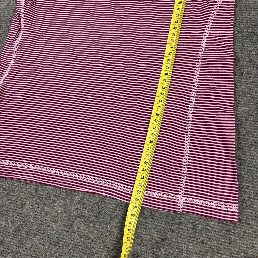 Vintage Y2K Nike Scoop Neck Top Women's Small Purple Striped Felt Logo Activewear