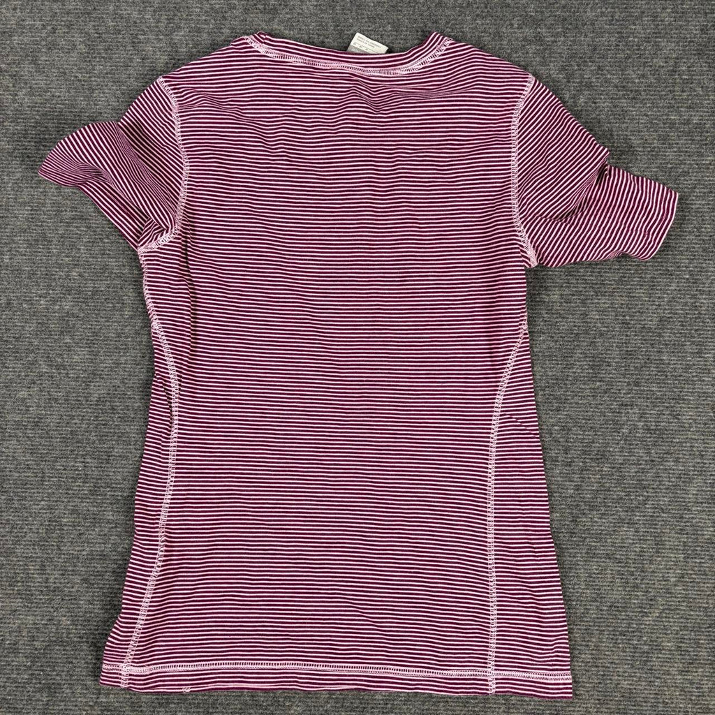Vintage Y2K Nike Scoop Neck Top Women's Small Purple Striped Felt Logo Activewear