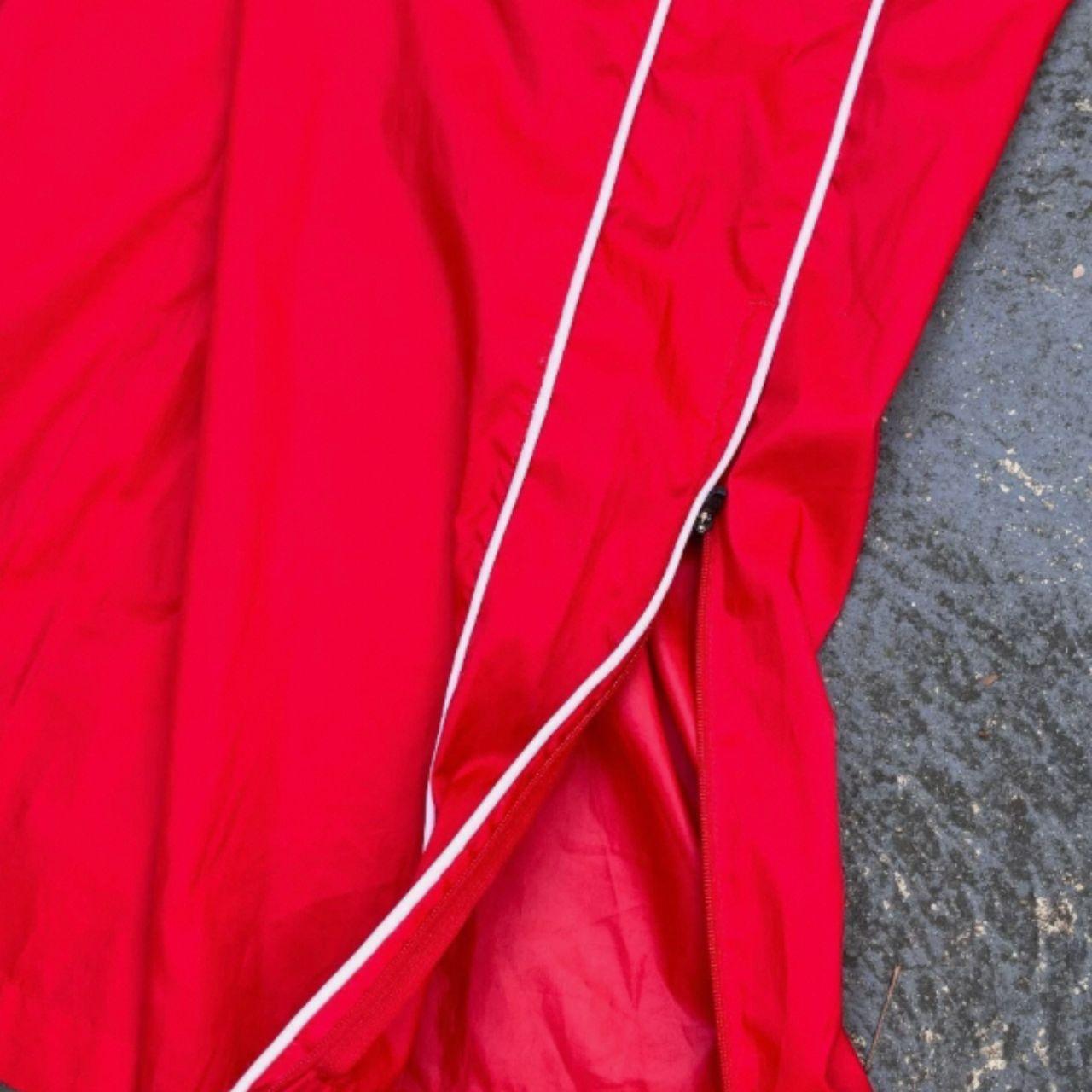Vintage Y2K Nike Track Pants Size L Red White Piping Wide Leg Ankle Zip