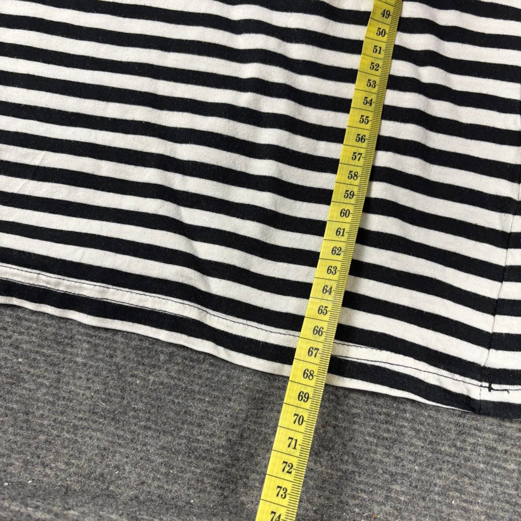 Adidas striped top Women's XS Small Black White Cap Sleeve Petite Activewear T-shirt