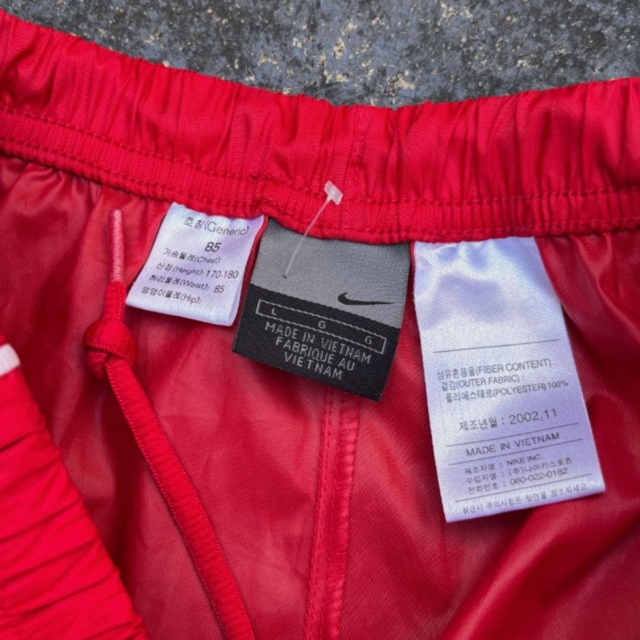 Vintage Y2K Nike Track Pants Size L Red White Piping Wide Leg Ankle Zip