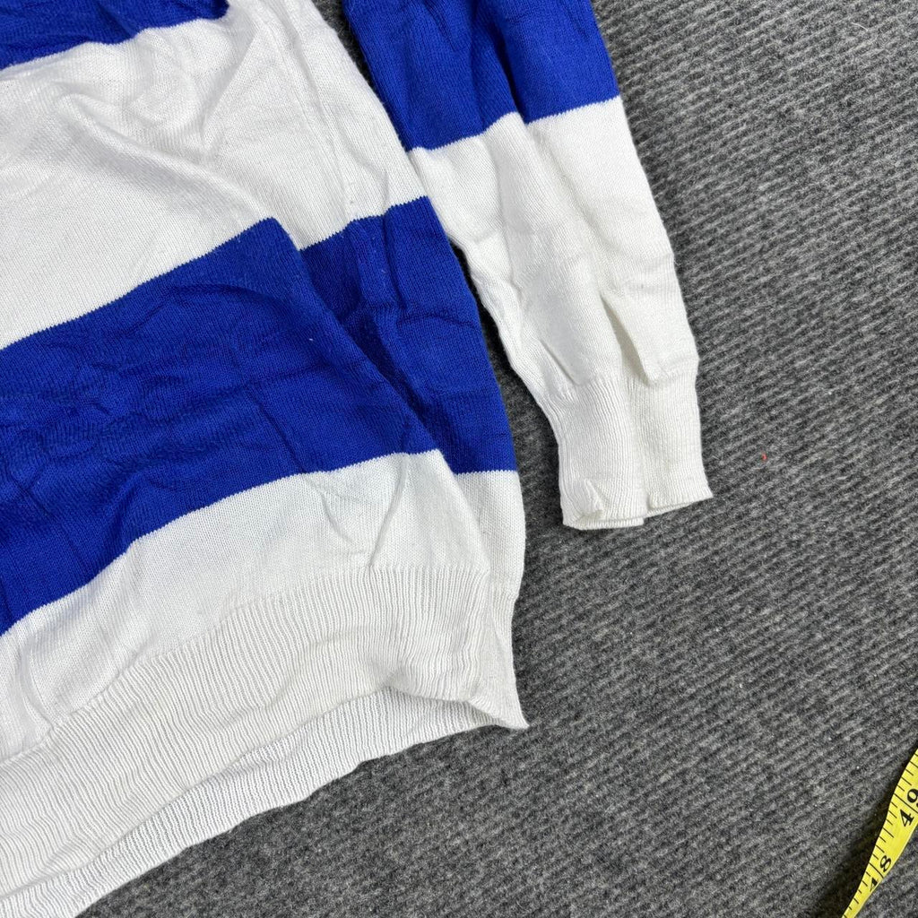 Ralph Lauren Sport Boat Neck Jumper Women's Small Blue White Striped Knit