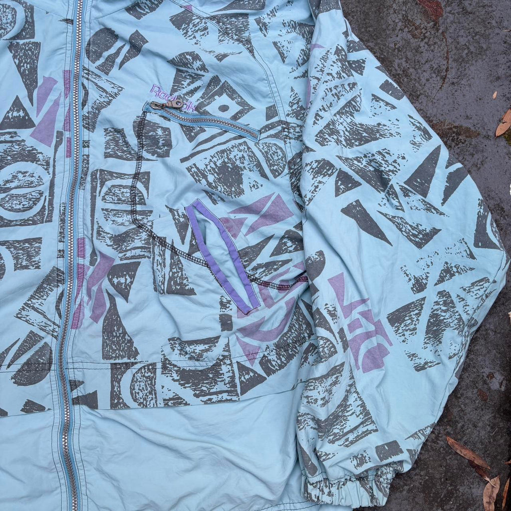 Vintage 80s Reebok Jacket Men's XL Multi Retro Colour way Sportswear