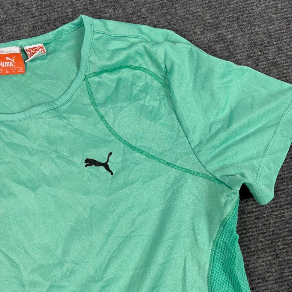 Puma Activewear Top Women's XS Green Cool Cell Japan Stock y2k Style