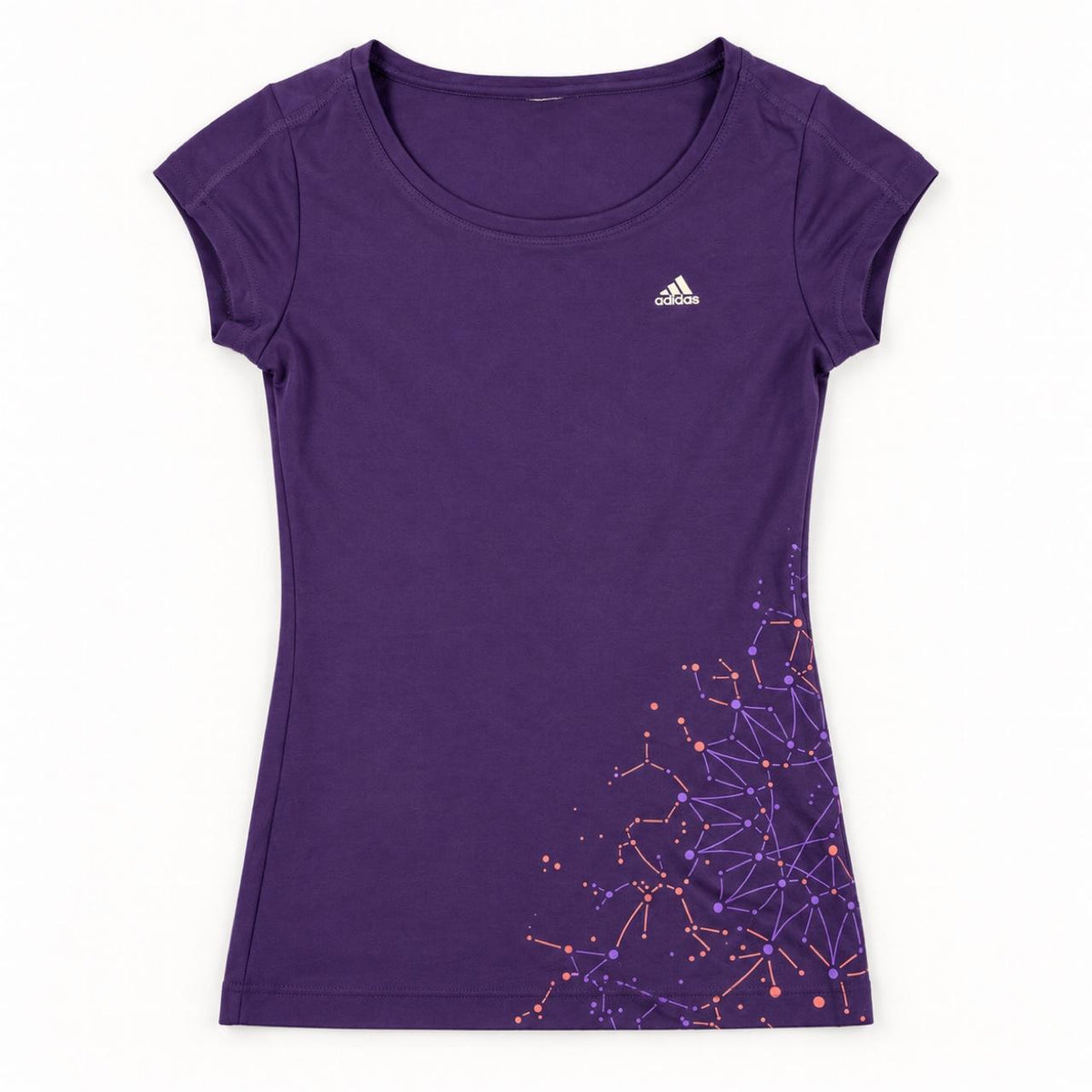 y2k Adidas Scoop Neck Top Women's Small Purple Petite Activewear