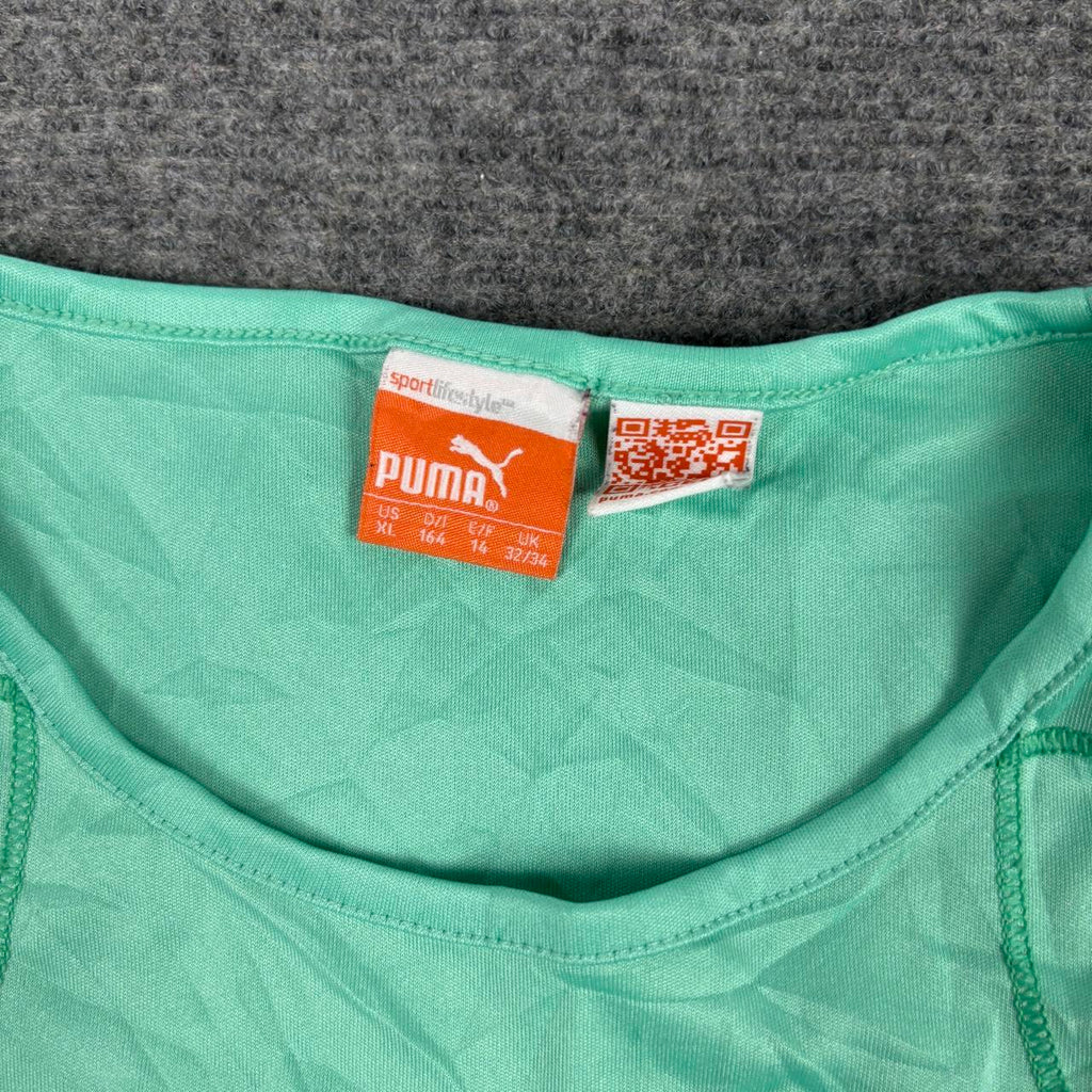 Puma Activewear Top Women's XS Green Cool Cell Japan Stock y2k Style