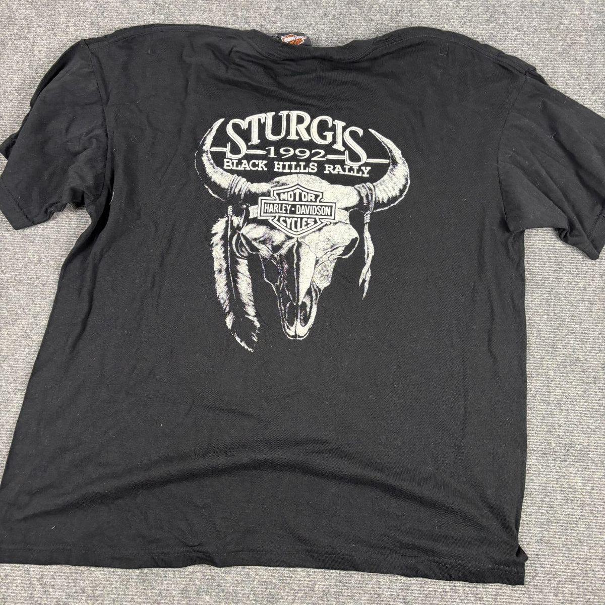Vintage 90s Harley Davidson 3D Emblem T-shirt Men's XL Black Fort Worth Most Wanted