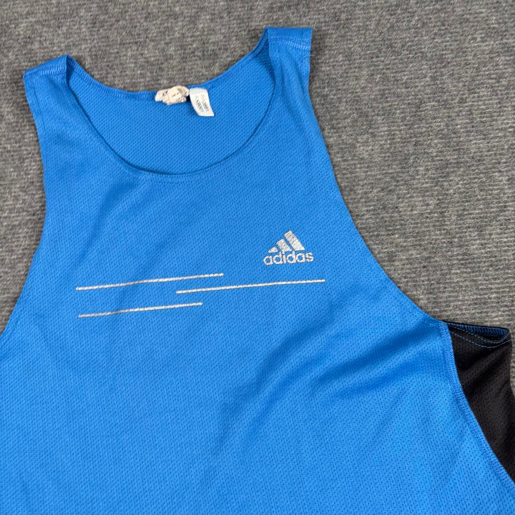 Vintage y2k Adidas Climalite Tank Top Men's Small Blue Run Activewear