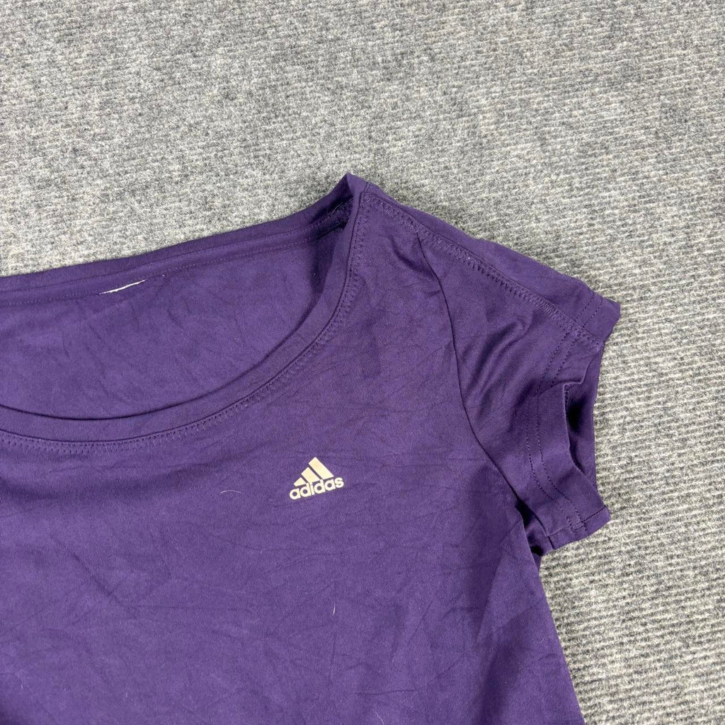y2k Adidas Scoop Neck Top Women's Small Purple Petite Activewear