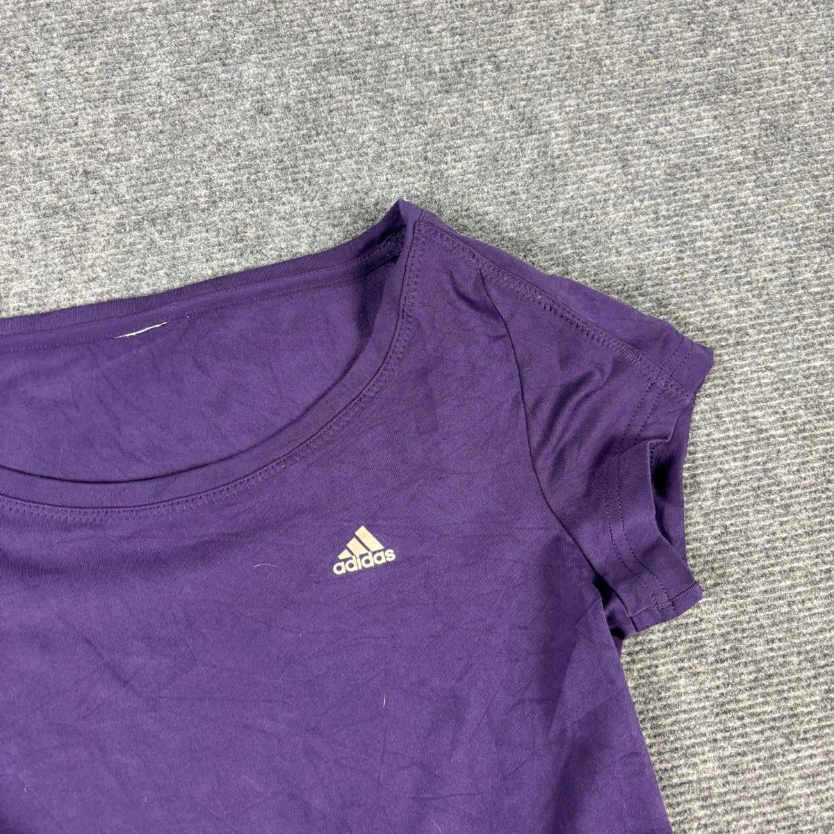 y2k Adidas Scoop Neck Top Women's Small Purple Petite Activewear