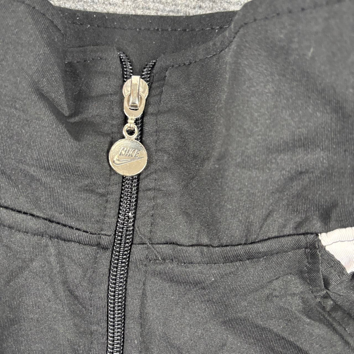 2000s Nike Jacket Women's XS Black Arm Tape Logo Full Zip