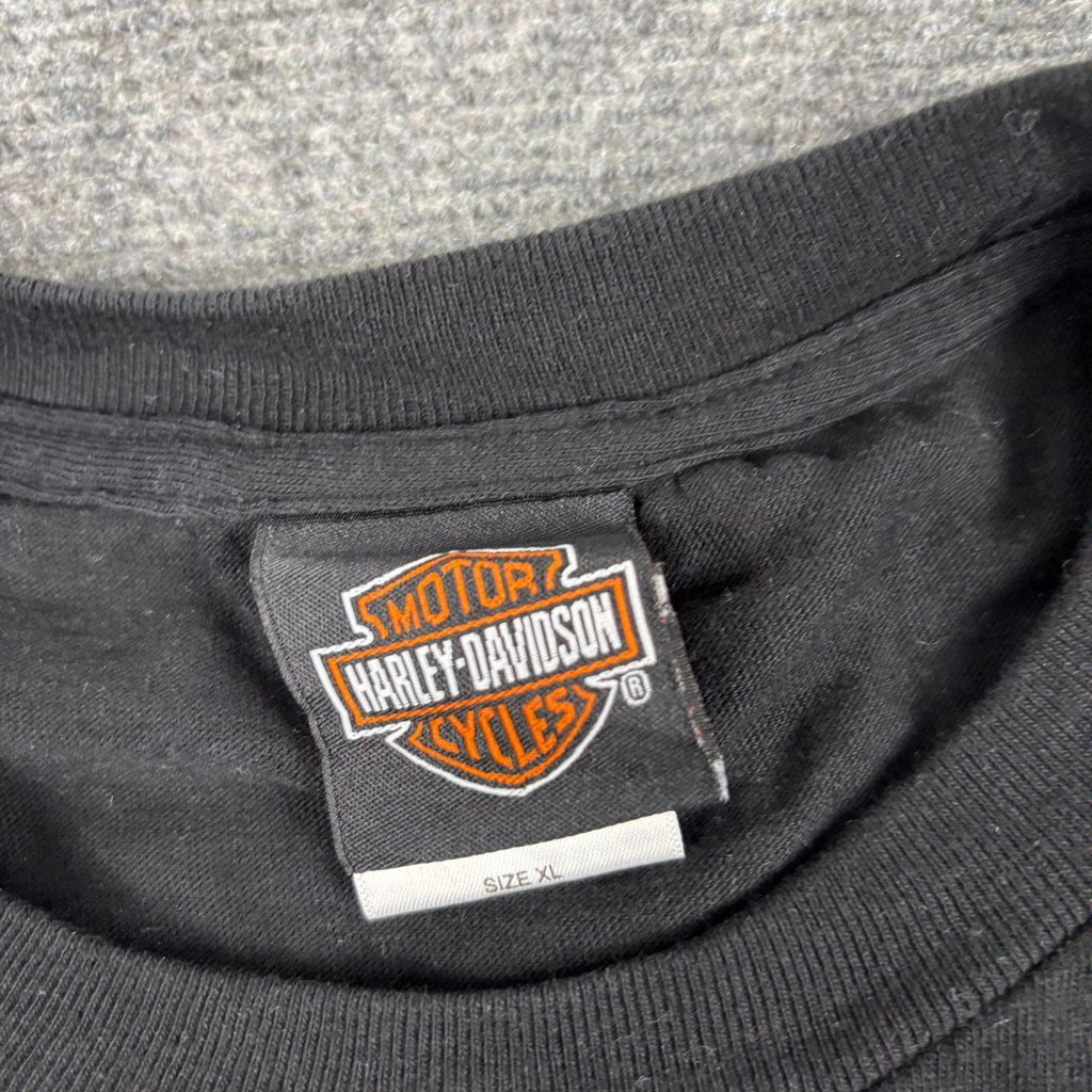 Vintage 90s Harley Davidson 3D Emblem T-shirt Men's XL Black Fort Worth Most Wanted