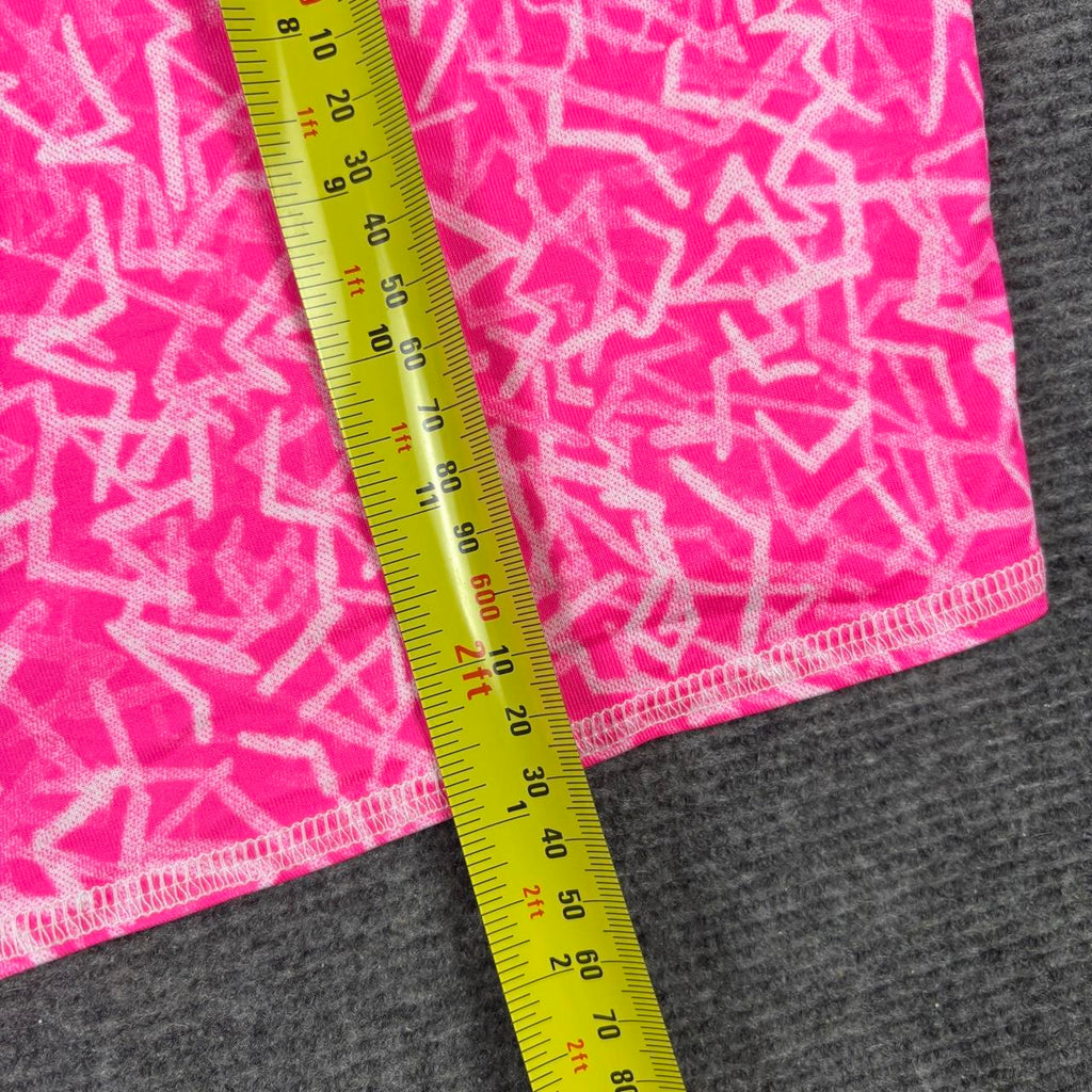Nike Dri-FIT activewear t-shirt Women's Large Pink White Abstract Swoosh