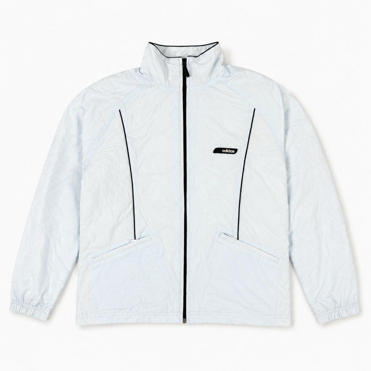 Vintage y2k Adidas Jacket Women's Medium Baby Blue Full Zip Activewear