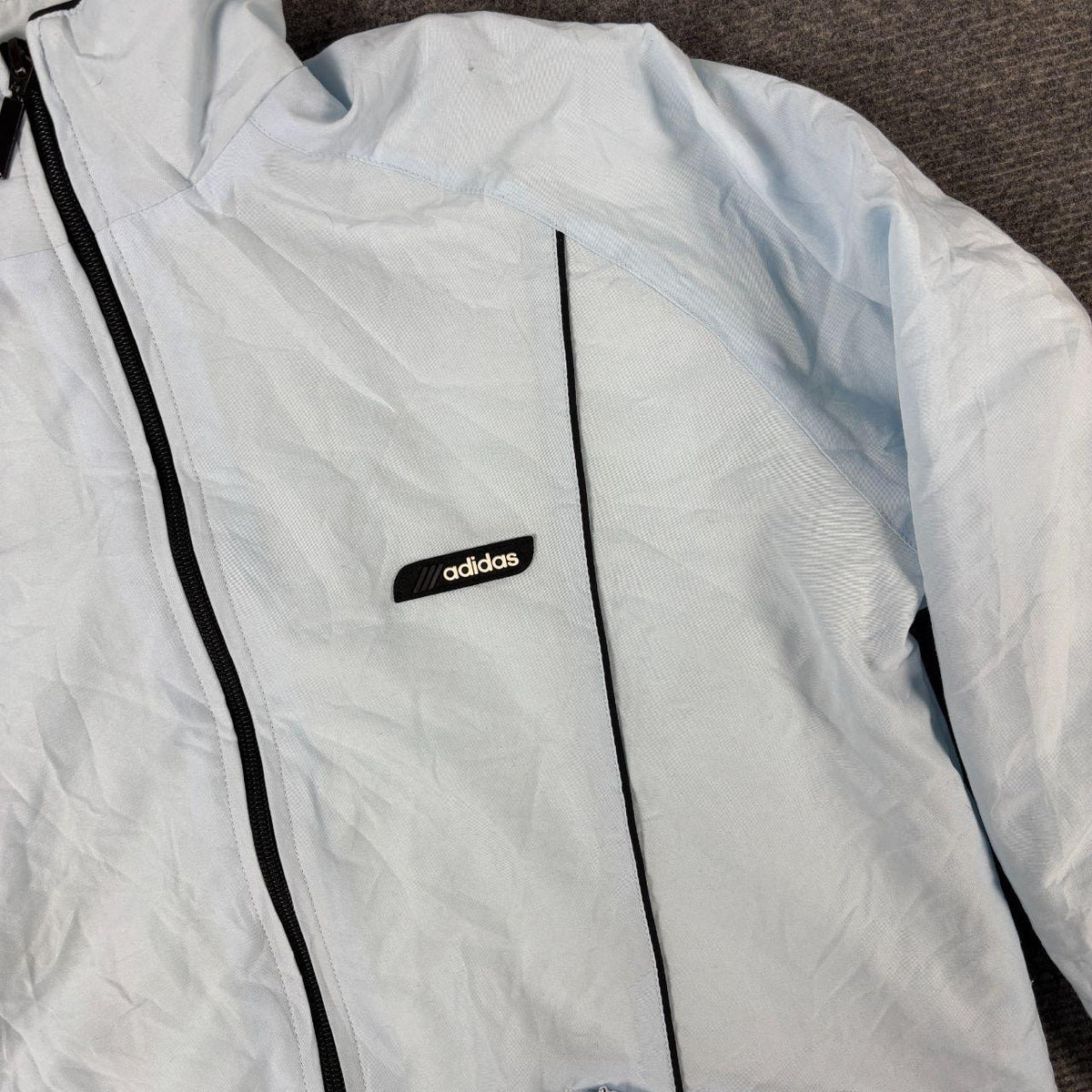 Vintage y2k Adidas Jacket Women's Medium Baby Blue Full Zip Activewear