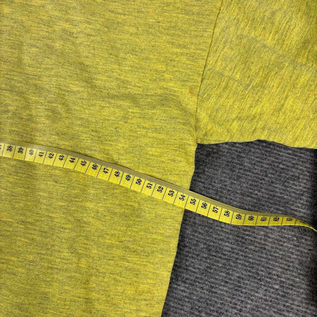 Vintage 80s Reebok Hoodie Men's Large Yellow Retro Logo Spell Out 3/4 Sleeve