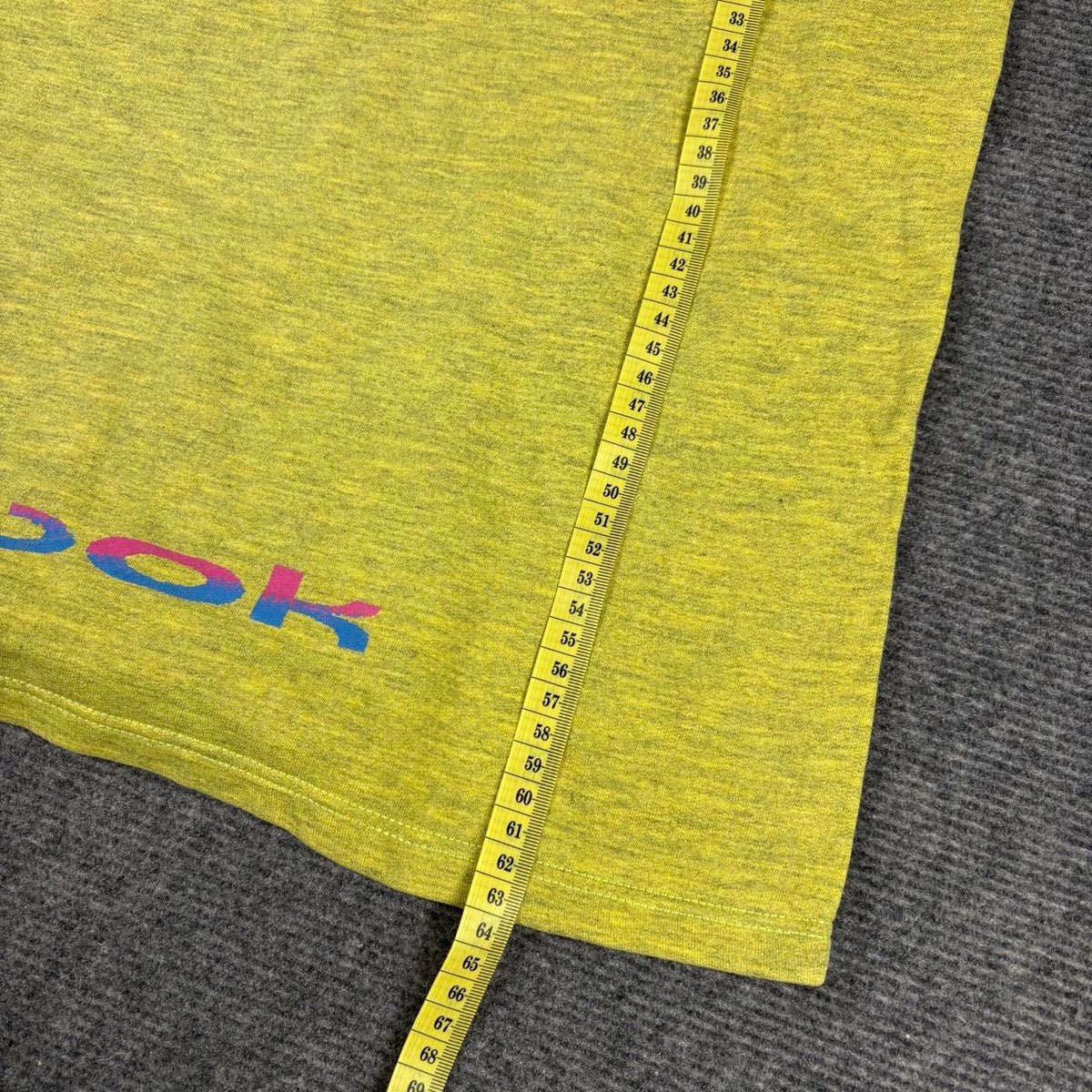 Vintage 80s Reebok Hoodie Men's Large Yellow Retro Logo Spell Out 3/4 Sleeve