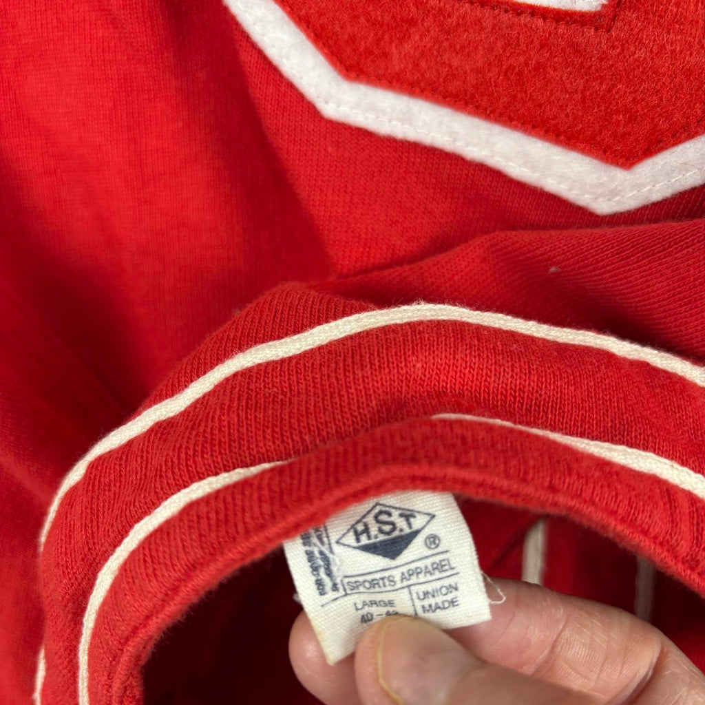 Detroit Tigers 80s Baseball Jersey Men's Large Red White Button Up