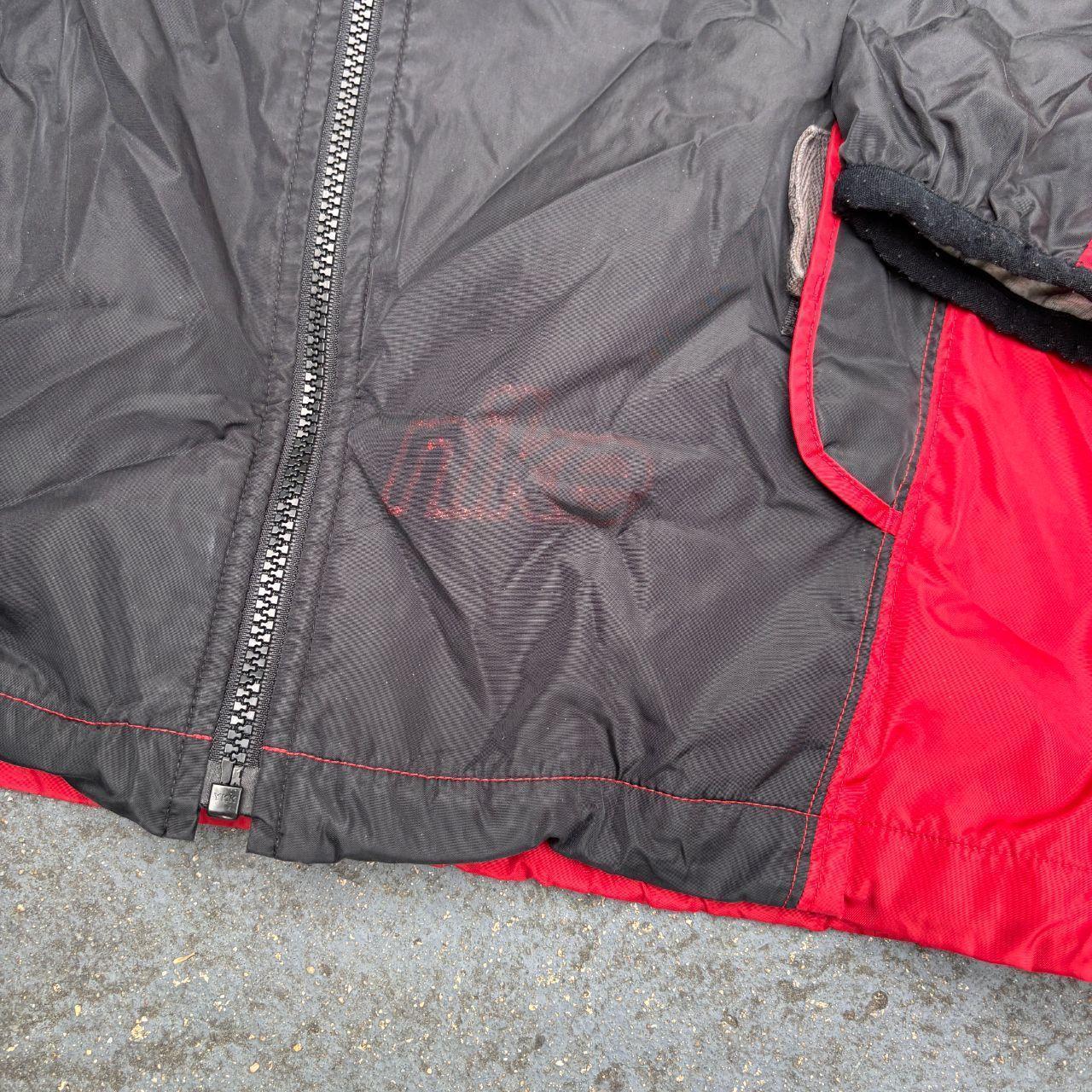 Vintage 90s Nike Jacket Womens M Red Black Swoosh Nylon Windbreaker
