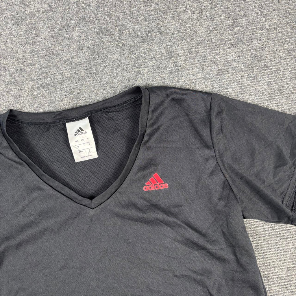 Adidas Climalite V-Neck T-shirt Women's Small Black Petite Activewear