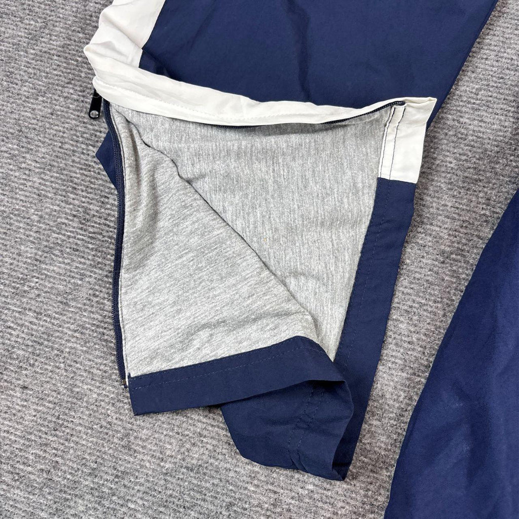 Vintage Y2K Nike Track Pants Women's S Navy Blue White Wide Leg Ankle Zips