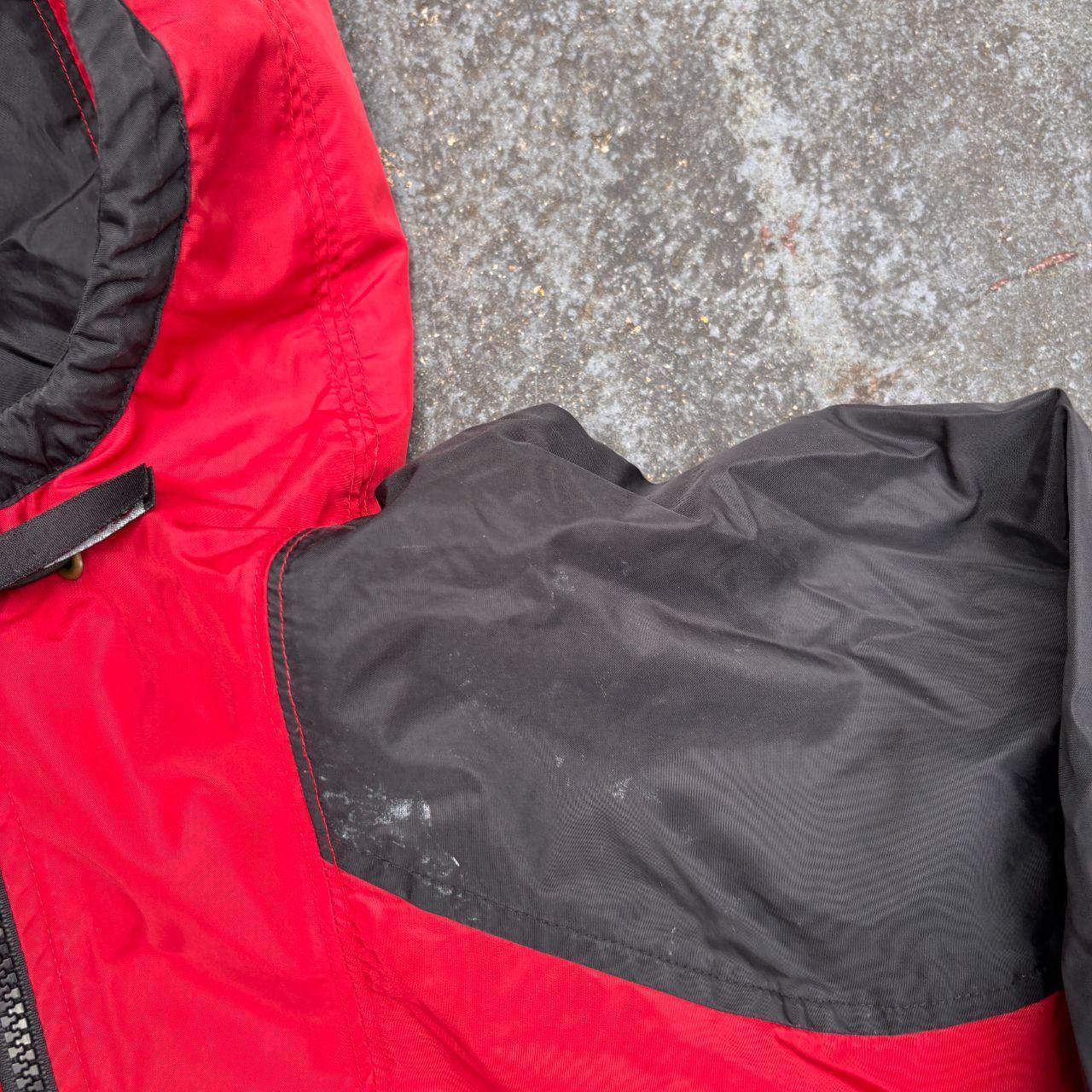 Vintage 90s Nike Jacket Womens M Red Black Swoosh Nylon Windbreaker