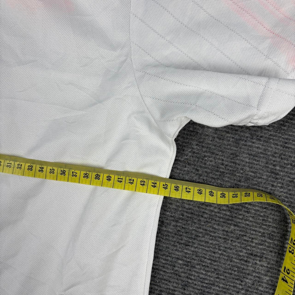 y2k Adidas Climalite Polo Shirt Women's Small White Orange Petite Activewear