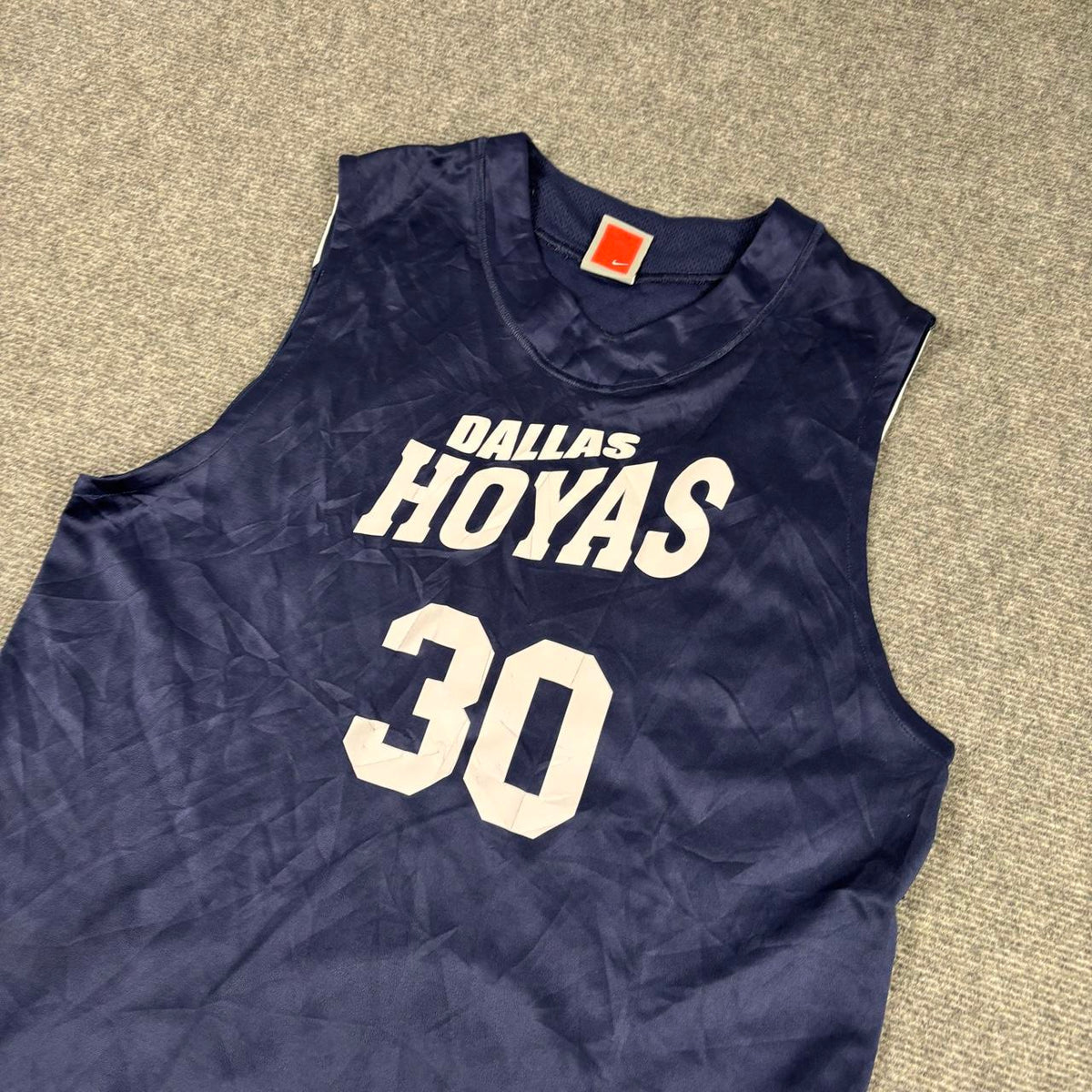 Vintage 90s Nike Dallas Basketball Jersey Men's Large Navy White