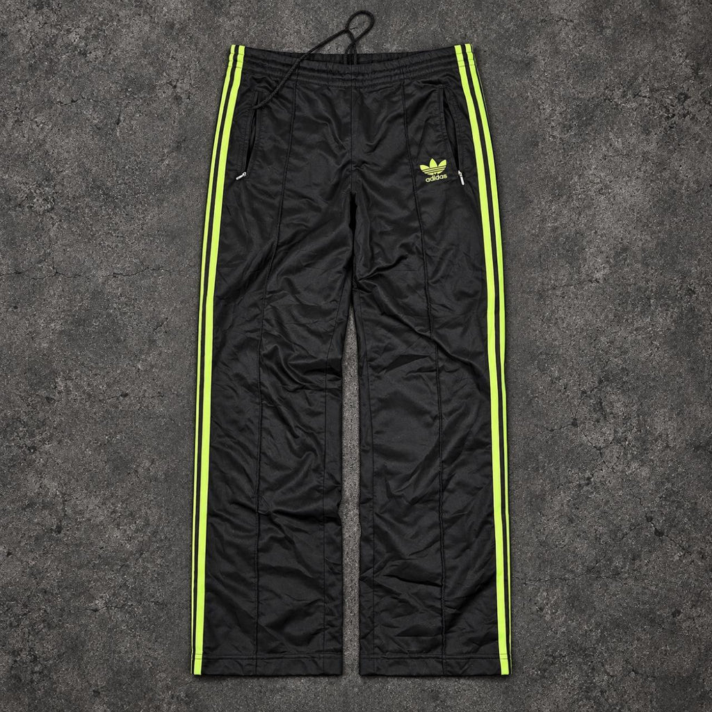 Adidas 3 Stripe Track Pants Women's Small Black Green Classic Joggers