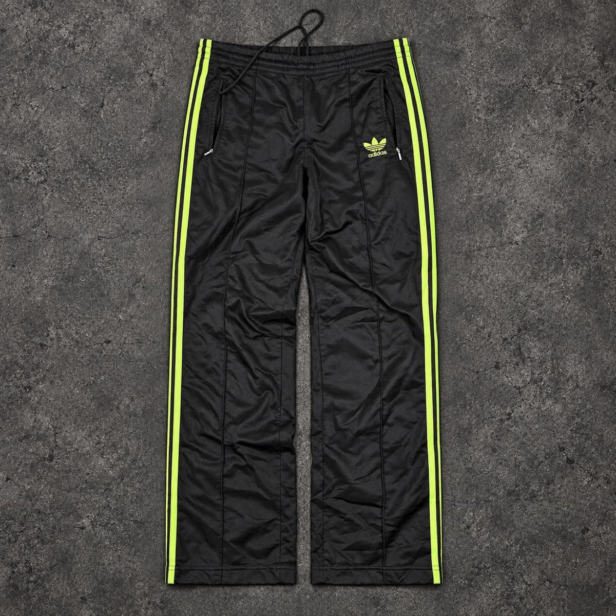Adidas 3 Stripe Track Pants Women's Small Black Green Classic Joggers