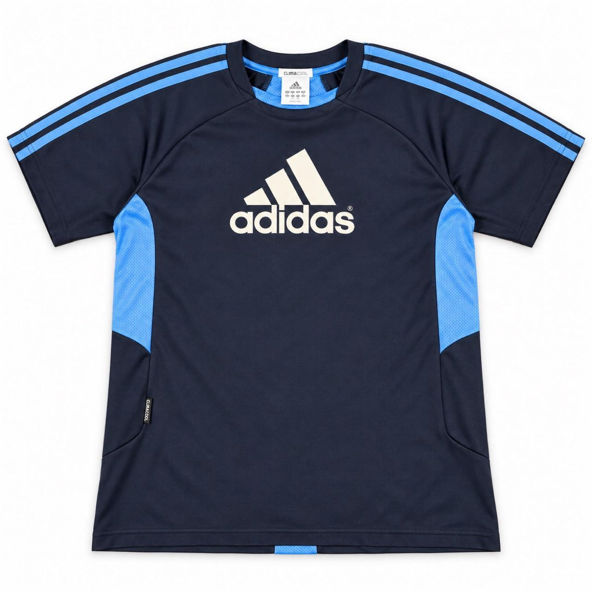 Vintage Y2K Adidas climacool jersey Women's Small Navy Blue Activewear T-shirt