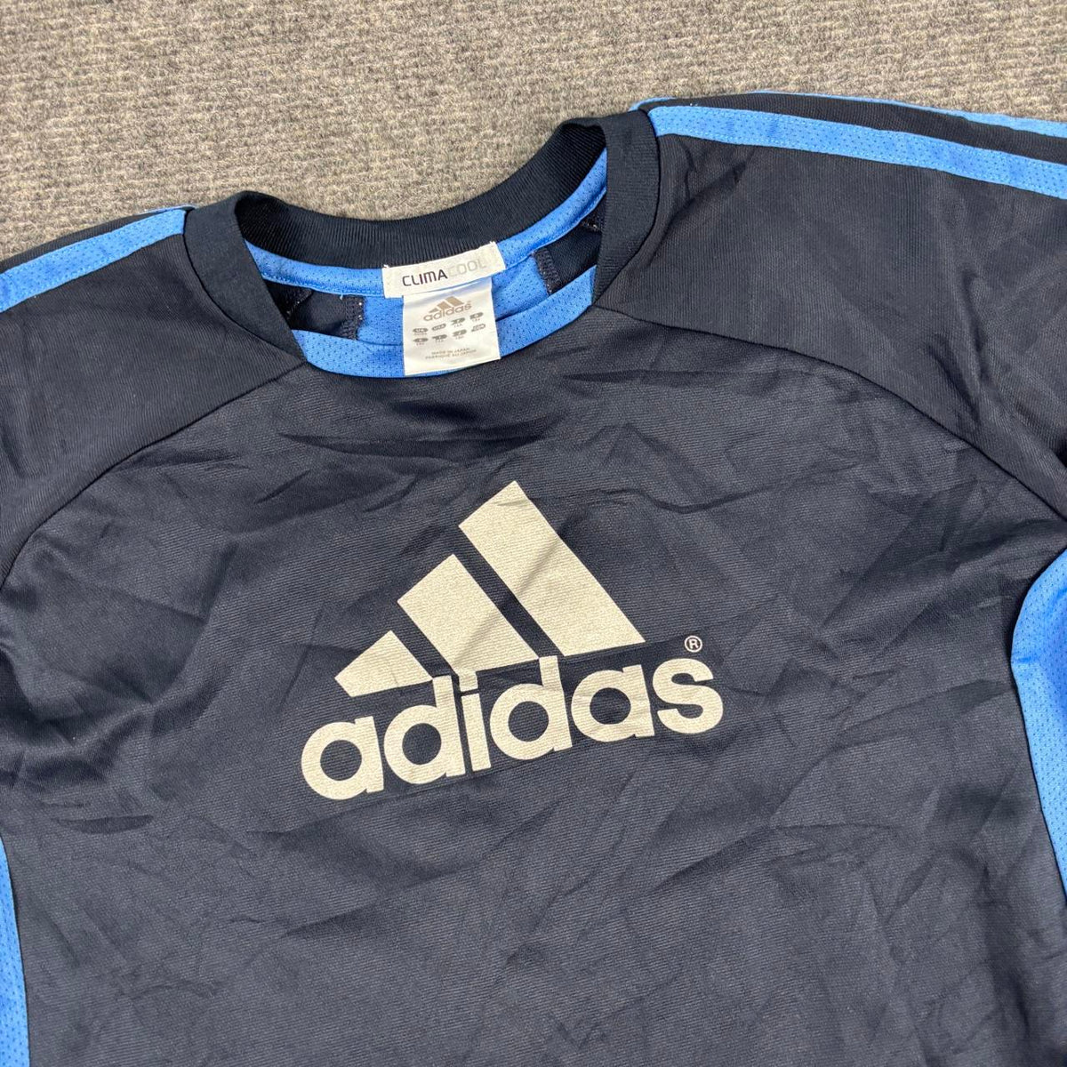 Vintage Y2K Adidas climacool jersey Women's Small Navy Blue Activewear T-shirt