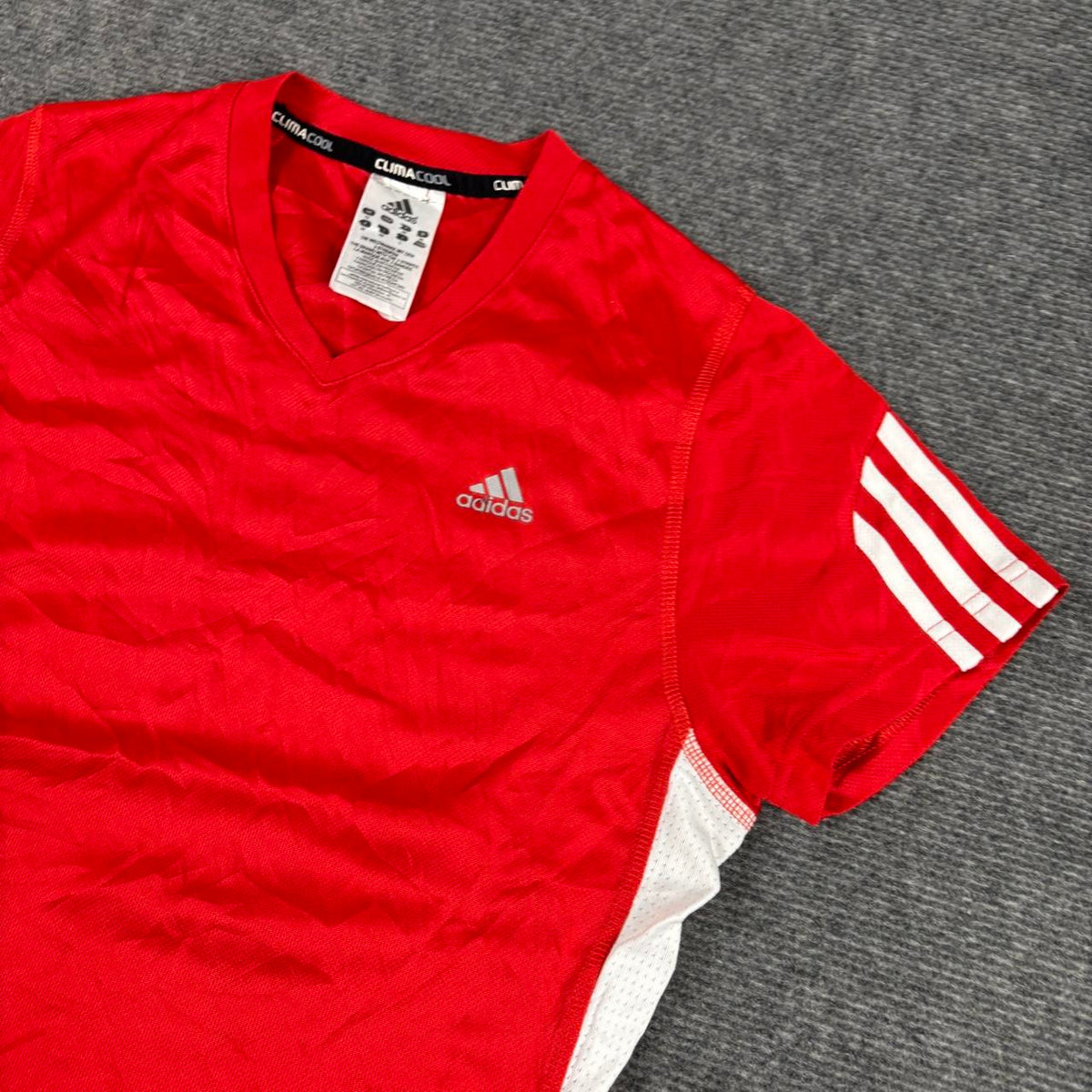 Adidas Climacool V-neck Jersey Women's Small Red White Activewear Japanese Stock