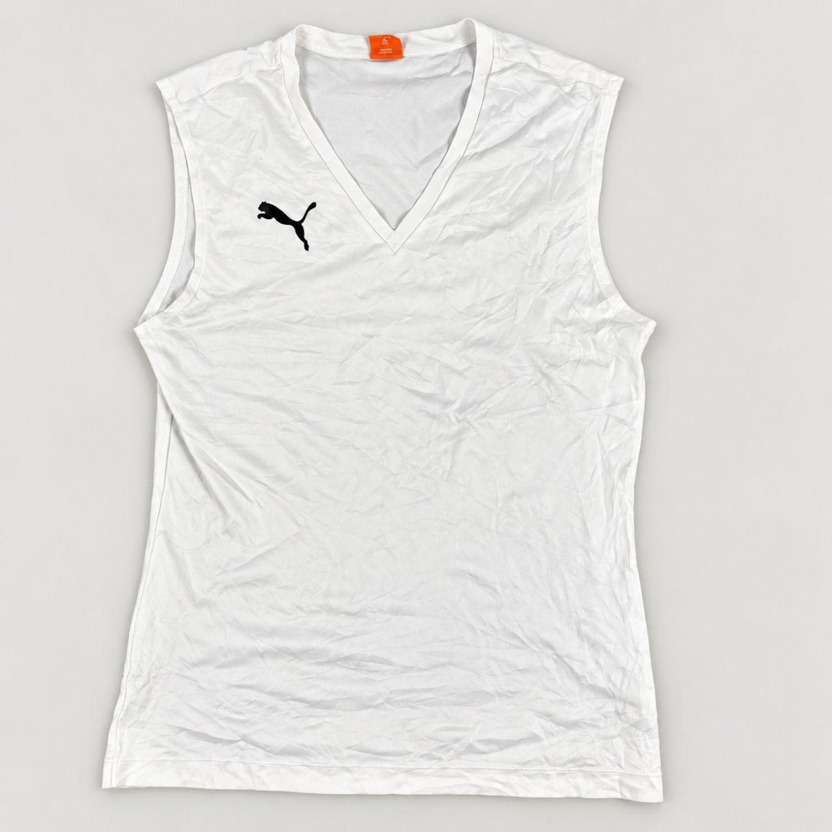 Puma V-neck Tank Top Women's Small White 2010s Activewear T-shirt