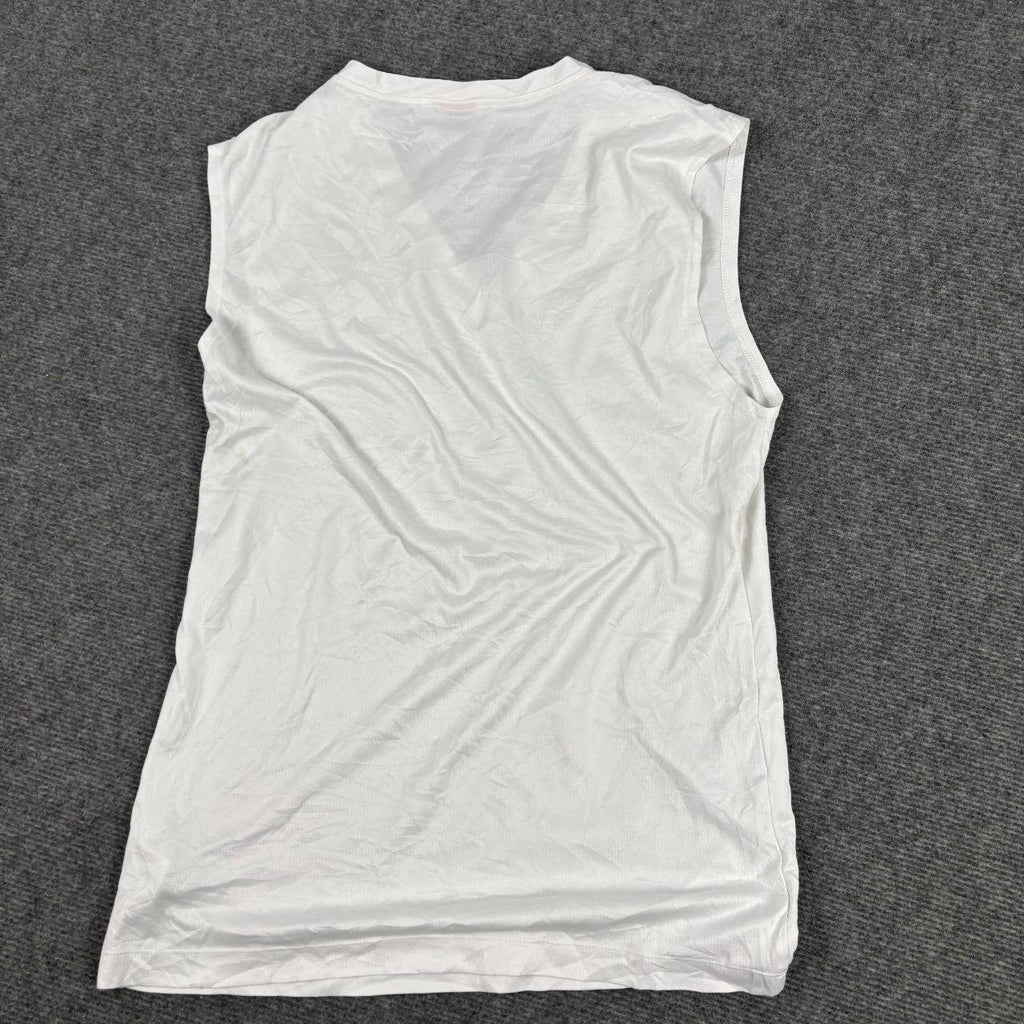 Puma V-neck Tank Top Women's Small White 2010s Activewear T-shirt