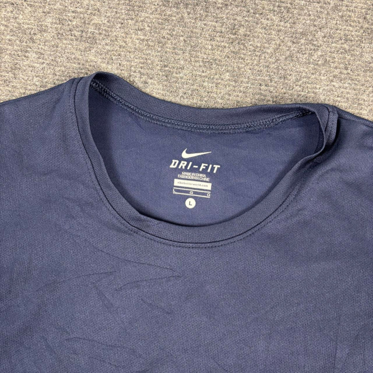 Nike Dri-Fit Scoop Neck Top Women's Small Navy Activewear T-shirt