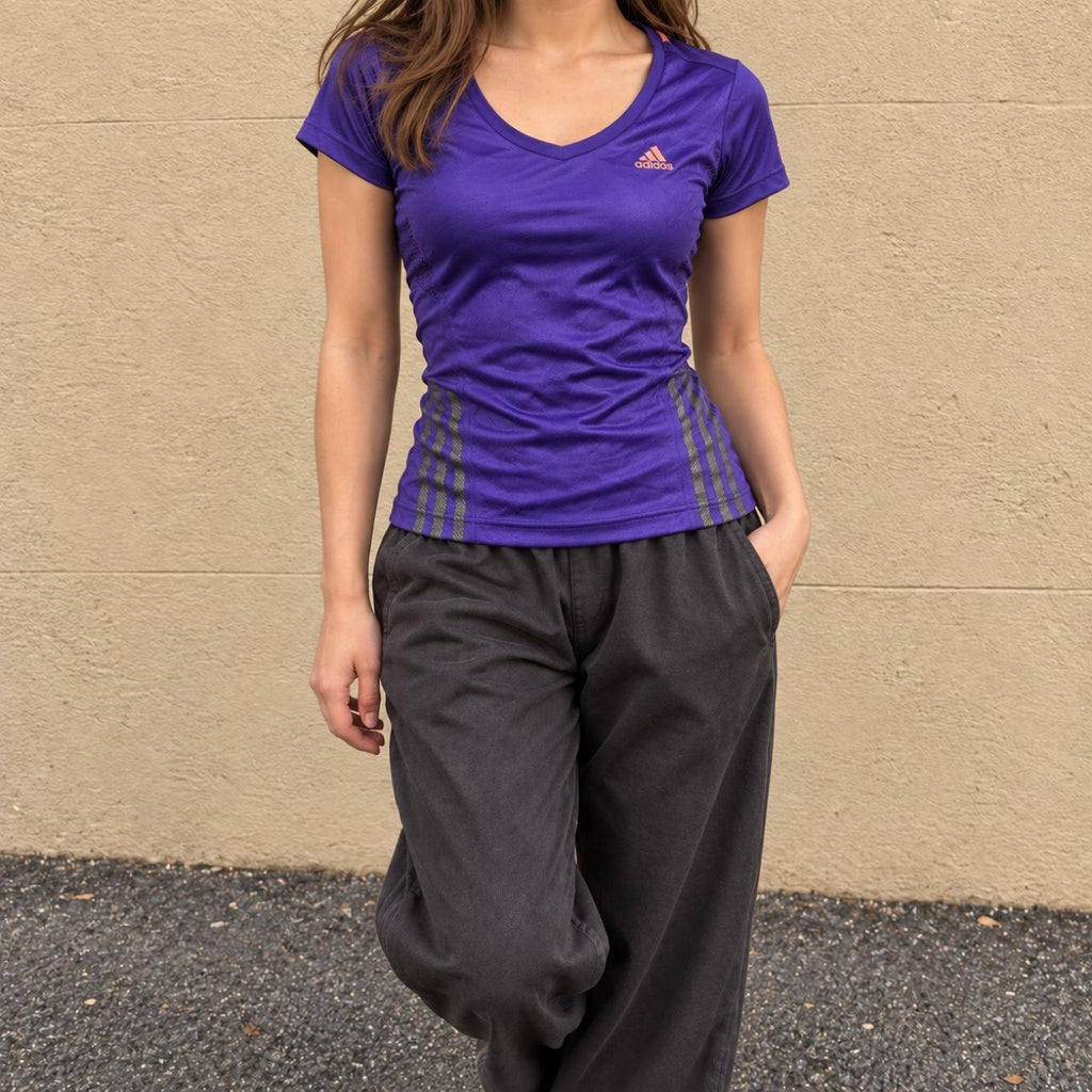 Adidas Climacool Activewear Top Women's XS Purple Petite Activewear y2k Style